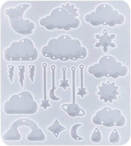 Resin Keychain Mold Mushroom Cloud Earrings Molds DIY Epoxy Resin Casting Molds with Hole for DIY Pendant Jewelry Making Casting Supplies in Kuwait