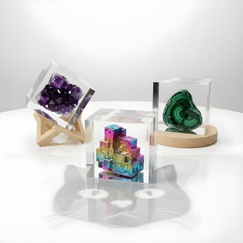 Set of 6 Clear Silicone Cube Molds, 4", 3", 2", 1.5", 1", 0.5" Transparent Large Deep Square Epoxy Resin Casting Cube Molds for Art DIY Crafts Projects Home Decoration in Kuwait