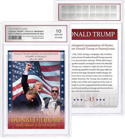 Trump Trading Card - Donald Trump Collectibles, GEM Mint 10 Rated, Iconic 2024 Political Memorabilia Gifts (Card) in Saudi Arabia