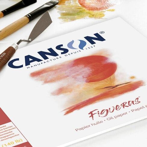 Canson Figueras Oil & Acrylic 290gsm Paper pad Including 10 Sheets, Size:33x24cm, Canvas-Like Texture in Kuwait