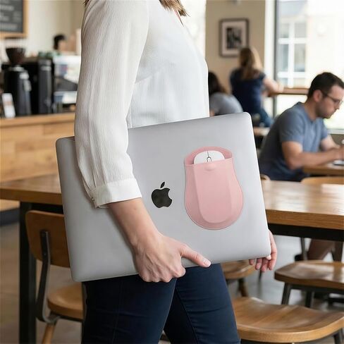 Stick-On Mouse Sleeve, Reusable Adhesive Mouse Holder for Laptop and iPad, Slim Storage Pocket for Computer Accessories in Kuwait