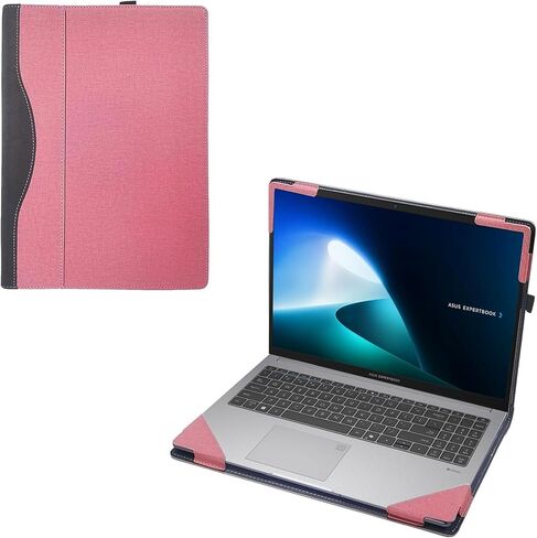 حافظة كمبيوتر محمول لجهاز ASUS ExpertBook B1 B1503/ BM1 BM1503/P1 P1503&PM1503، حافظة لجهاز ASUS Chromebook CX15 (CX1505) 15.6 بوصة 2 في 1 حافظة كمبيوتر محمول قابلة للفصل من جلد البولي يوريثان (أسود) in Kuwait