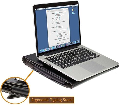 Black Leather Folio Case - Compatible with HP EliteBook 830 G5 13.3" Laptop in Kuwait