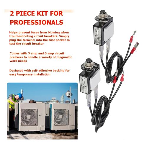(4pcs) 3 amp*2 &5 amp*2 resettable Fuse Tester - Relay Tester for Circuit Breaker, ecm Motor Tester HVAC, 32v dc & 125/250v ac - navac HVAC Tools in Saudi Arabia