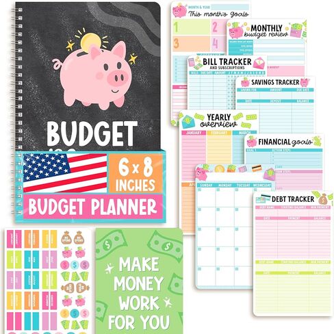 Colorful Monthly Budget Planner 2025-2026 - Financial Planner Organizer Budget Book Planner, 2025 Budget Planner And Monthly Bill Organizer, Bill Book Organizer, Bill Tracker Notebook, Budgeting Book in Saudi Arabia