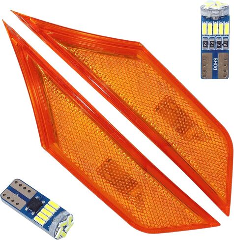 Pair Yellow LED Side Marker Turn Signal Light Compatible with 2016-2021 Honda Civic 10th Gen Sedan in Saudi Arabia