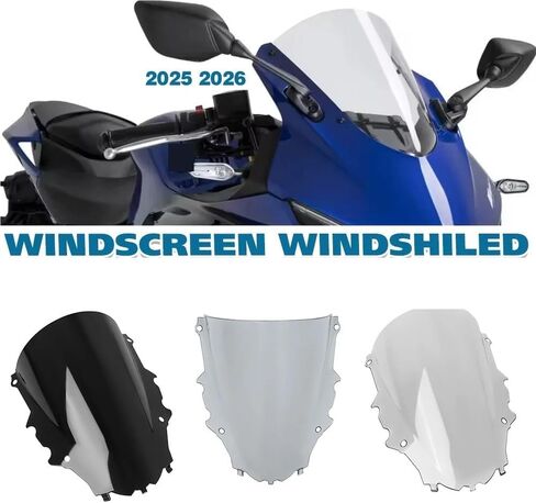 Motorcycle Front Windscreen For YZF R3 YZFR3 2019-2026 For R25 25 26 Sport Windshield Spoiler WindScreen Visor Wind Deflector Double Bubble Screen in Kuwait