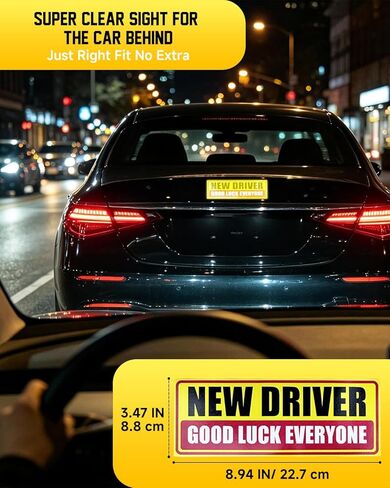 Student Driver Magnet for Car, 3pcs New Drivers Sticker Safety Warning, Reusable Reflective Strong Magnetic Bumper Signs, Removable Rookie Automotive Decals for Novices, Teenagers, Weather-Resistant in Saudi Arabia