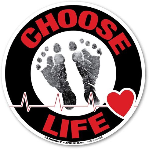 Magnet America Choose Life Black/Red Circle Magnet is 5" x 5" Made for Vehicles and Refrigerators in Kuwait