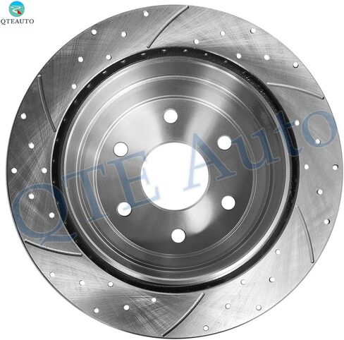 PM Auto Rear 325mm Drilled Slotted Brake Disc Rotors Compatible With 1999-2007 GMC Sierra 1500 in Kuwait
