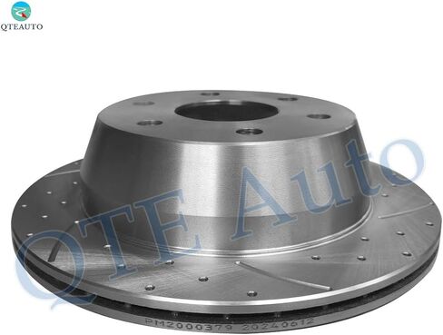 PM Auto Rear 325mm Drilled Slotted Brake Disc Rotors Compatible With 1999-2007 GMC Sierra 1500 in Kuwait