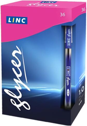 Linc Glycer Smooth Ball Point Pen, Soft Grip, 1.00mm Tip, 36-Count, Black in Saudi Arabia