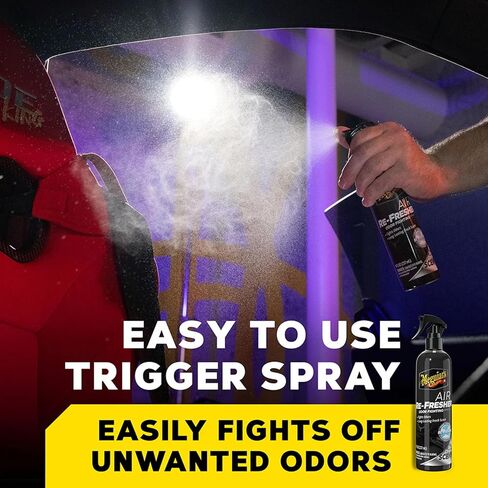 Meguiar's Black Chrome Air Re-Fresher Car Air Freshener and Odor Eliminator, 6 Pack (6 x 8 oz Trigger Spray Cans), Automotive Interior HVAC Odor Treatment for Vehicle Cabin and Vents in Kuwait