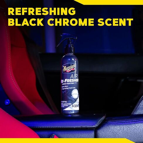 Meguiar's Black Chrome Air Re-Fresher Car Air Freshener and Odor Eliminator, 6 Pack (6 x 8 oz Trigger Spray Cans), Automotive Interior HVAC Odor Treatment for Vehicle Cabin and Vents in Kuwait