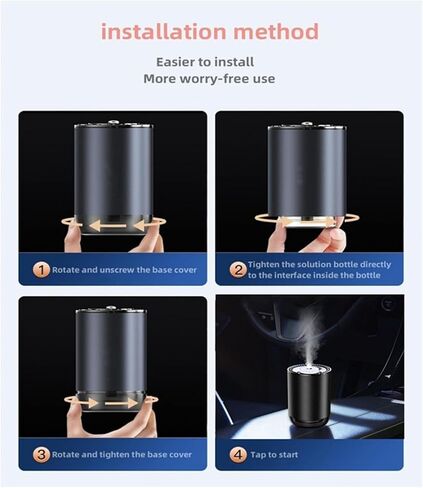 Smart Car Air Freshener 50ML Perfume Ultrasonic Mist Aromatherapy Diffuser Portable Humidifier for Car and Home Use Automatic Start and Stop 3 Modes 4 Freshness Principles(Ancient Dragon) in Saudi Arabia
