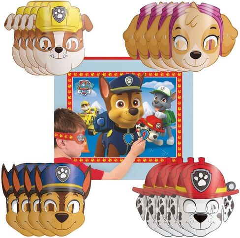 Paw Patrol Party Supplies Bundle - Unbeatable Value! Includes 1 Game Pack & 16 Masks, Perfect for Kids' Birthdays! Official Licensed Product for Ultimate Fun! in Saudi Arabia