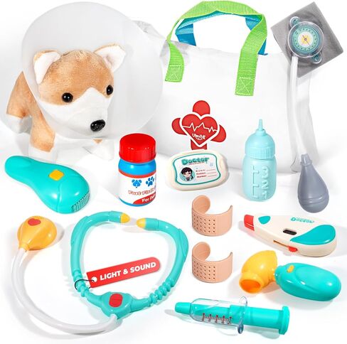 Doctor Kit for Toddlers 3-5 - Preschool Pretend Play Medical Kit with Stethoscope, Blood Pressure Cuff and Carrying Bag- Dress Up Toys for Kids Ages 3+ Years in Saudi Arabia