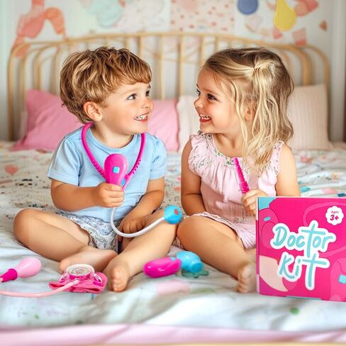 Doctor Kit for Toddlers 3-5 - Preschool Pretend Play Medical Kit with Stethoscope, Blood Pressure Cuff and Carrying Bag- Dress Up Toys for Kids Ages 3+ Years in Saudi Arabia