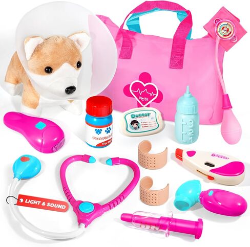 Doctor Kit for Toddlers 3-5 - Preschool Pretend Play Medical Kit with Stethoscope, Blood Pressure Cuff and Carrying Bag- Dress Up Toys for Kids Ages 3+ Years in Saudi Arabia