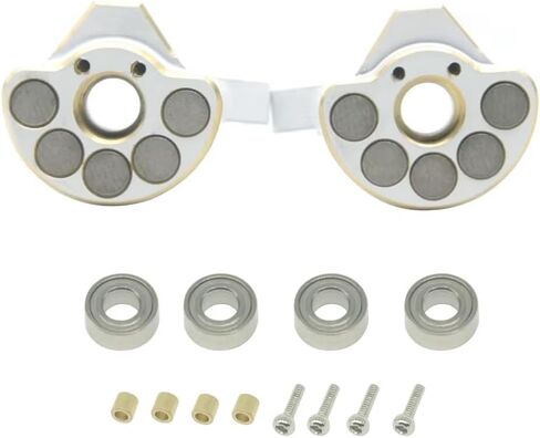 Tungsten Steel and Brass Front Steering Knuckle Counterweights for Axial SCX24 AX24 1/24 RC Crawler, Black and Brass, +4mm Upgrade Parts (scx24 Black Steering Knuckle) in Kuwait