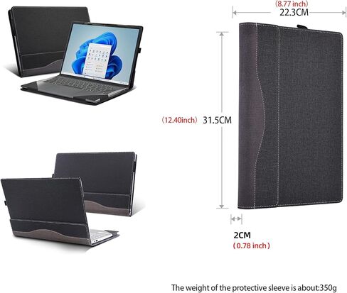 Laptop Case for Lenovo IdeaPad Slim 5 14AGP11 | 14IMH10 14IAH10 14ARP10 14AKP10 14AHP10 14IRH10 14IRH10R |Slim 5a 5i 14" 2-in-1 PU Leather Protective Laptop Bag Detachable Shell (Dark Grey) in Kuwait