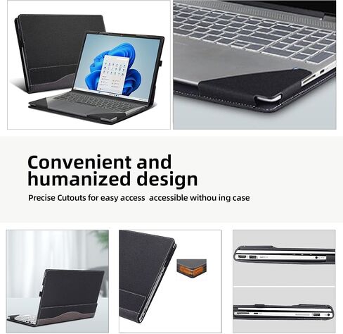 Laptop Case for Lenovo IdeaPad Slim 5 14AGP11 | 14IMH10 14IAH10 14ARP10 14AKP10 14AHP10 14IRH10 14IRH10R |Slim 5a 5i 14" 2-in-1 PU Leather Protective Laptop Bag Detachable Shell (Dark Grey) in Kuwait