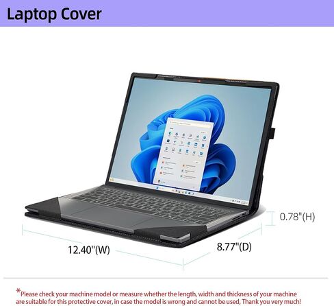 Laptop Case for Lenovo IdeaPad Slim 5 14AGP11 | 14IMH10 14IAH10 14ARP10 14AKP10 14AHP10 14IRH10 14IRH10R |Slim 5a 5i 14" 2-in-1 PU Leather Protective Laptop Bag Detachable Shell (Dark Grey) in Kuwait