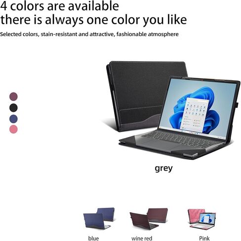 Laptop Case for Lenovo IdeaPad Slim 5 14AGP11 | 14IMH10 14IAH10 14ARP10 14AKP10 14AHP10 14IRH10 14IRH10R |Slim 5a 5i 14" 2-in-1 PU Leather Protective Laptop Bag Detachable Shell (Dark Grey) in Kuwait