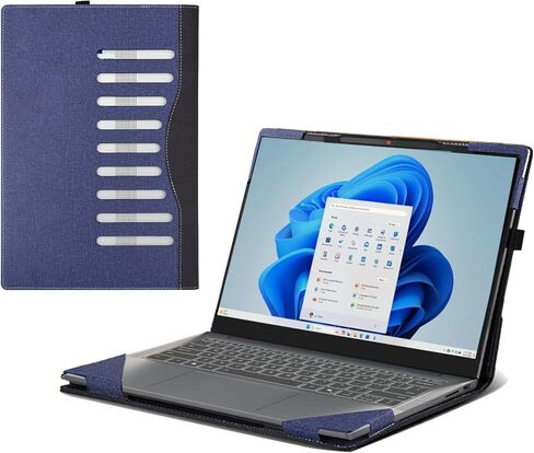 Laptop Case for Lenovo IdeaPad Slim 5 14AGP11 | 14IMH10 14IAH10 14ARP10 14AKP10 14AHP10 14IRH10 14IRH10R |Slim 5a 5i 14" 2-in-1 PU Leather Protective Laptop Bag Detachable Shell (Dark Grey) in Kuwait