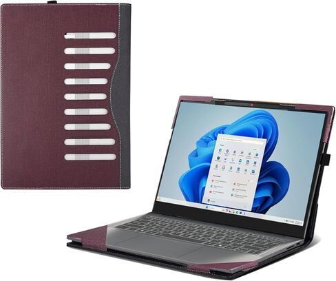 Laptop Case for Lenovo IdeaPad Slim 5 14AGP11 | 14IMH10 14IAH10 14ARP10 14AKP10 14AHP10 14IRH10 14IRH10R |Slim 5a 5i 14" 2-in-1 PU Leather Protective Laptop Bag Detachable Shell (Dark Grey) in Kuwait