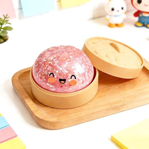 Dumpling Squishies, Mystery Glitter Dumpling Squishies Box, Colorful Dumplings Stress Balls Fidget Sensory Toy, Soft Squeeze Decompression Dough for Anxiety Relief Fidget in Saudi Arabia