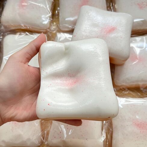4 Inch Sticky Bread Squishy Toys, Super Soft Thick White Toast Slow Rising Squishy, Realistic Toast-Shaped Squeeze Toys, Big Food Squishies for Adults Stress Relief in Saudi Arabia