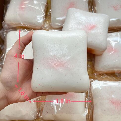 4 Inch Sticky Bread Squishy Toys, Super Soft Thick White Toast Slow Rising Squishy, Realistic Toast-Shaped Squeeze Toys, Big Food Squishies for Adults Stress Relief in Saudi Arabia