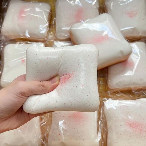 4 Inch Sticky Bread Squishy Toys, Super Soft Thick White Toast Slow Rising Squishy, Realistic Toast-Shaped Squeeze Toys, Big Food Squishies for Adults Stress Relief in Saudi Arabia