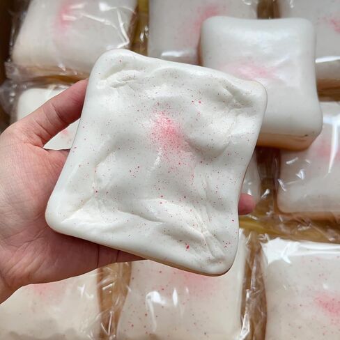 4 Inch Sticky Bread Squishy Toys, Super Soft Thick White Toast Slow Rising Squishy, Realistic Toast-Shaped Squeeze Toys, Big Food Squishies for Adults Stress Relief in Saudi Arabia