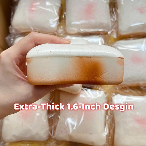 4 Inch Sticky Bread Squishy Toys, Super Soft Thick White Toast Slow Rising Squishy, Realistic Toast-Shaped Squeeze Toys, Big Food Squishies for Adults Stress Relief in Saudi Arabia