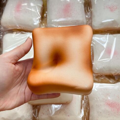 4 Inch Sticky Bread Squishy Toys, Super Soft Thick White Toast Slow Rising Squishy, Realistic Toast-Shaped Squeeze Toys, Big Food Squishies for Adults Stress Relief in Saudi Arabia