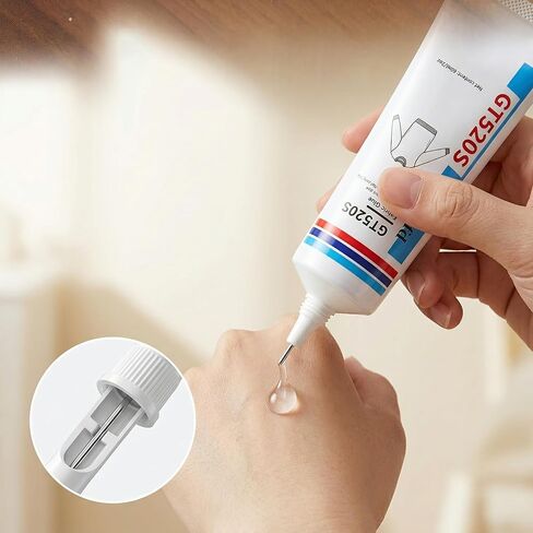Fabric Glue, Permanent Super-Strength Repair Adhesive: Waterproof, high-Strength, Transparent, Suitable for Repairing Clothing, Denim, Leather, Polyester, Various Fabrics, and applying Patches（2oz） in Saudi Arabia