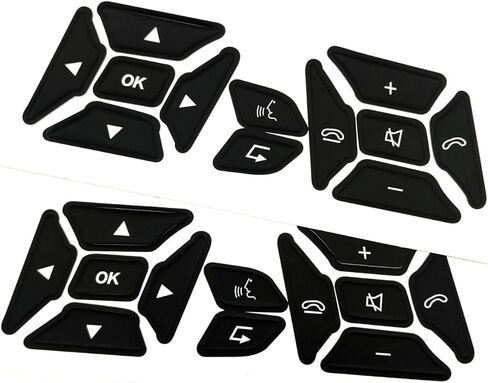 AtticZone Steering Wheel Button Repair Sticker Kit Button Decals Compatible with Benz C-Class W204 E-Class W212 W207 CLS C218 GLK X204 SLK R172 2011-2016 Interior Button Restore 2 Pcs in Saudi Arabia