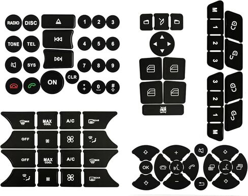 AtticZone Steering Wheel Button Repair Sticker Kit Button Decals Compatible with Benz C-Class W204 E-Class W212 W207 CLS C218 GLK X204 SLK R172 2011-2016 Interior Button Restore 2 Pcs in Saudi Arabia