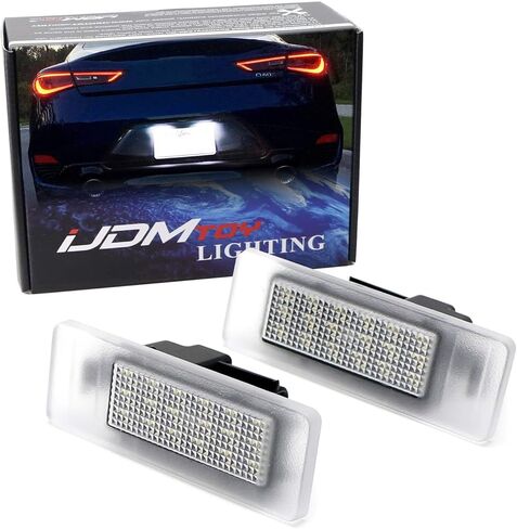 iJDMTOY OEM-Fit 18-SMD 3W مجموعة إضاءة لوحة ترخيص LED كاملة متوافقة مع Infiniti Q50 Q60 QX30 QX50، Nissan GT-R Maxima Leaf، إلخ in Kuwait