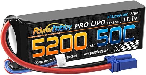 Powerhobby 3S / 3-Cell 11.1V 5200mah 50c Lipo Battery W EC5 Plug/Connector (2 Pack) (EC5) in Saudi Arabia