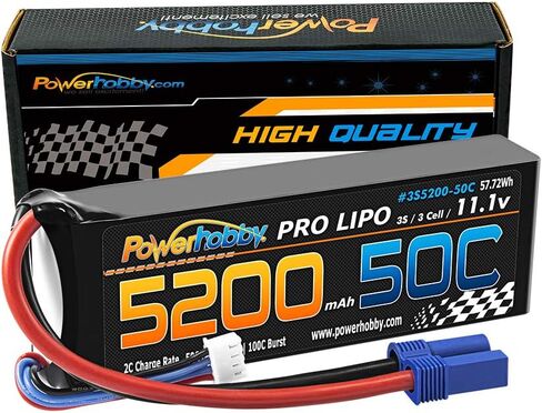 Powerhobby 3S / 3-Cell 11.1V 5200mah 50c Lipo Battery W EC5 Plug/Connector (2 Pack) (EC5) in Saudi Arabia