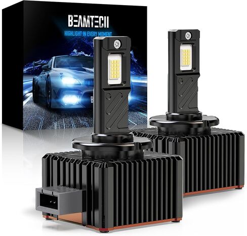 BEAMTECH D2S Bulb,28000Lumens 80W 6500K White Plug and Play with Cooling Fan ATV/UTV Fog Bulb,Pack of 2 in Saudi Arabia