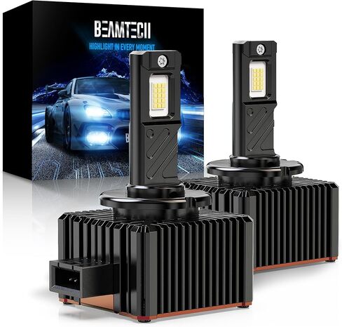BEAMTECH D2S Bulb,28000Lumens 80W 6500K White Plug and Play with Cooling Fan ATV/UTV Fog Bulb,Pack of 2 in Saudi Arabia
