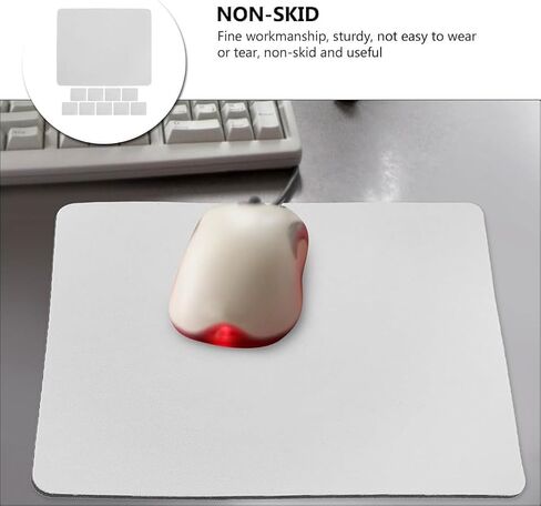 1Pc White Sublimation Mouse Pad for Sublimation Transfer Heat Press Printing Crafts Mouse Pads and Wrist Rests Blank Rectangular Blanks Heat Press Parts and DeskAccessories, Mouse Pads (22x18x0.2cm) in Saudi Arabia