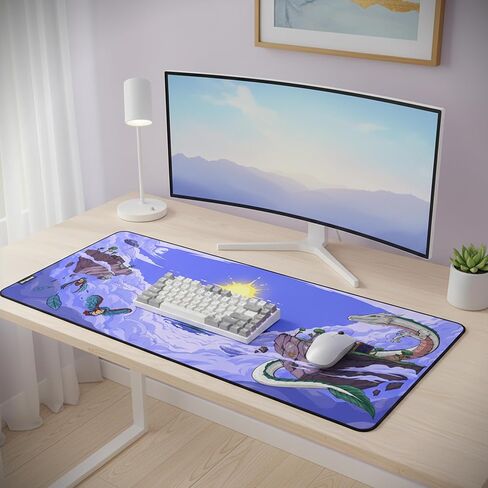 Terraria Extended Gaming Mouse Pad | XXL 36" x 16" | 5mm Thick, Waterproof Surface, Smooth Polyester Fabric, and Natural Rubber Base (Floating Island) in Saudi Arabia