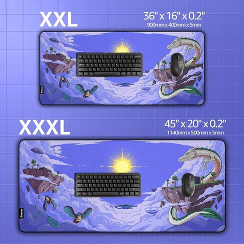 Terraria Extended Gaming Mouse Pad | XXL 36" x 16" | 5mm Thick, Waterproof Surface, Smooth Polyester Fabric, and Natural Rubber Base (Floating Island) in Saudi Arabia