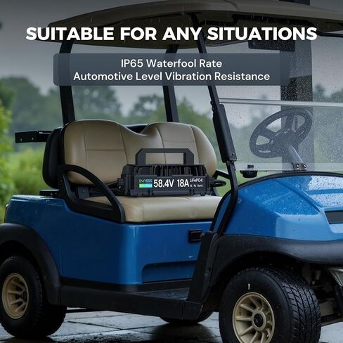 Dyness 48V 18A Golf Cart Battery Charger, 58.4V 18Amp Fast Charger for 48V Lithium Golf cart Battery, IP67 Waterproof, 48V Lithium Battery Charger Perfect for Golf cart, RV, Trolling Motor in Saudi Arabia