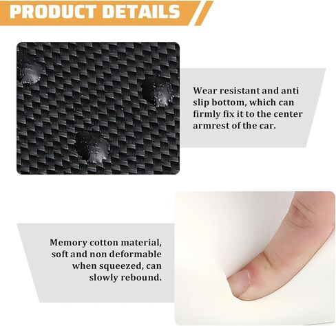 Car Center Console Cover, Nappa Leather & Memory Foam Vehicle Armrest Cushion, Waterproof Automotive Interior Arm Rest Cover Protector Accessories, Universal for SUV Sedan Truck (Black) in Saudi Arabia